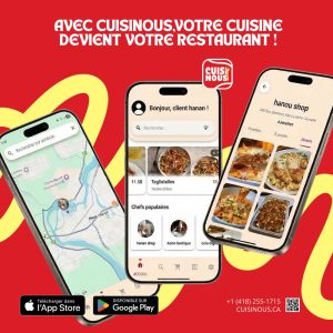 Application Cuisinous — Commandez des repas faits maison près de chez vous